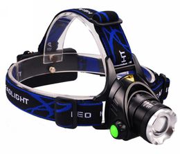 Powerful T6 Hunting Headlamp adjustable Zoom sensor Headlights Brightest Headlights Outdoor Fishing Camping Headlamp with 1860 battery