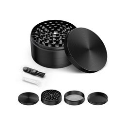 75mm 4 parts Tobacco hand Grinders smoke accessroy zinc alloy crusher herb grinder cnc teeth filter net dry herb vaporizer pen