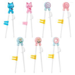 Chopsticks 1Pair Cartoon Baby Training Cute Children Eating Practise Fashion Learn Correct Usage Tools