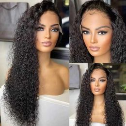 Front Lace Wig New Line Lace Long Curly Hair Fashion Black Small Curly Wig Long Curly Hair230323