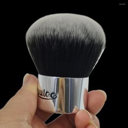 Makeup Brushes Kuulee High Qulaity Soft Vegan Synthetic Hair Silver Big Kabuki Make Up Tool Loose Powder Blending Brush