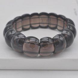 Strand Natural Black Crystal Stone Beads Stretch Bracelet 8 Inch Jewelry G003