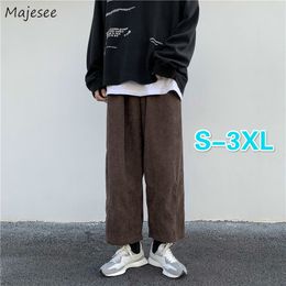 Mens Pants Men Casual Pants Plus Size 3XL Solid Corduroy Straight Trousers Male Loose Ins Chic Elastic Waist Trendy Korean Style Streetwear 230323