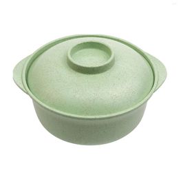 Bowls Container Home Office With Lid Fruit Vegetable Double Handle Noodle Bowl Stalk PP One-piece Molding For