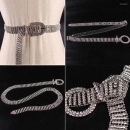 Belts Rhinestone Waist Chain Belt Slim Buckle Waistband For Women