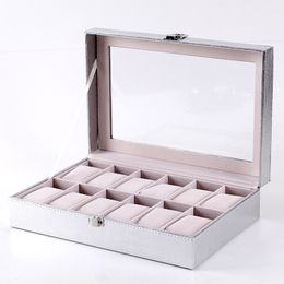 Watch Boxes Cases Luxury 61012 Grids Handmade Colourful PU Leather Watch Clock Box Watch Holder Storage Case Box for Watch Holding Watch Display 230324