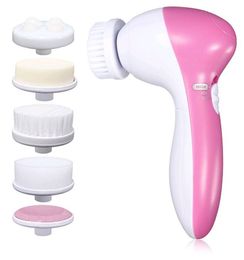 Cleaning Tools Accessories 5 in 1 Electric Cleanser Wash Face Cleaning Machine Skin Pore Cleaner Body Cleansing Massage Mini Beauty Massager Brush 230324