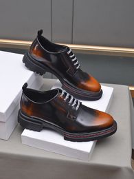 2023 Mens Dress Shoes Business Wedding Formal Flats Genuine Leather Platform Oxfords Male Brand Designer Brogue Loafers Zapatillas Hombre Size 38-45