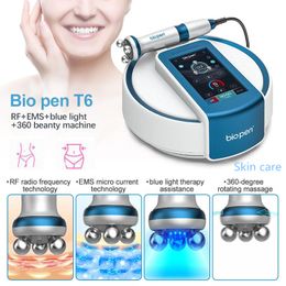 Infrared Rolling-balls Ems Massage RF Micro Current Blue light therapy 360 Rotating Rf Roller Massage Biopen T6 Skin Tightening Face Lift Wrinkle Removal Machine