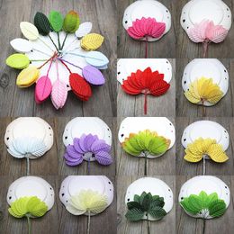 Decorative Flowers Green Tree Leaf Artificial Flower Leaves For Wedding Home Decoration Needlework DIY Fleurs Scrapbooking Craft Accessories