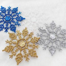 Decorações de Natal Ornamentos de acrílico Glitter Snowflakes 10 cm Baiadas de decoração de férias presentes artificiais