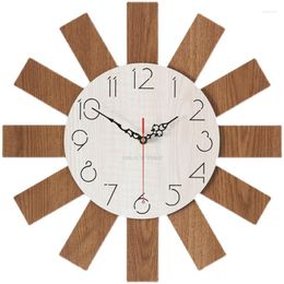 Wall Clocks Large Clock Modern Wood Living Room Creative Silent Watches 3D Home Decor Decoration Gift Ideas