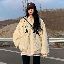 Women's Trench Coats Winter Coat For Women Korean Fashion Varsity Jacket Retro Padding Female Clothing Short Baseball Thick Uniform Heavy