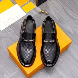 2023 Mens Dress Shoes Genuine Leather Casual Loafers Male Brand Moccasins Slip On Flats Brand Office Platform Wedding Oxfords Size 38-44