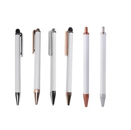 Sublimation Ballpoint Pens Blank Heat Transfer White Zinc Alloy Material Customized Pen School Office Supplies SN6862