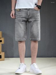 Men's Shorts Men's Fashion Brand Thin Denim Summer Casual Loose Stretch Five Point Jeans Light Colored XL 42 44 46