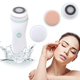 Cleaning Tools Accessories 4 In 1 Spin Brush Face Cleaner Cleansing Waterproof Massager Cleansing Brushing Deep Pore Scrub Face Cleanser Set 230324