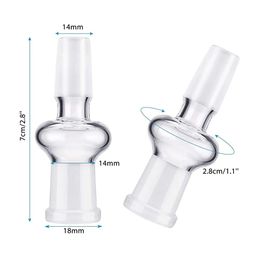 Glass Bong Drop Down Adapter Hookahs Accessories 14.4 18.8 Male To Female Joint Converter 10 14 18mm For Water Pipes Bongs Oil Rigs