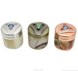 Smoking Pipes New 63-4 waist weave pattern vertical triangle cap grinder Triangle cap grinder paint grinder tobacco