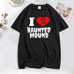 Mens TShirts Sematary I Love Haunted Mound Trend Heart Shape Print T Shirt for Men Funny Streeetwear Cotton Tshirt Clothing 230324