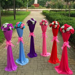 Wedding Decoration Artificial Flower Ball Rack Welcome Column Mall Opening Guide Road Lead Introduction Party Props 10Pcs