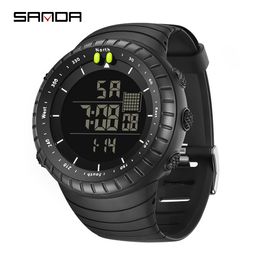 Wristwatches SANDA Men's Watches Outdoor Sport Military Digital Watch 50M Waterproof Wristwatch for Men Clock Relogio Masculino 6071 230324