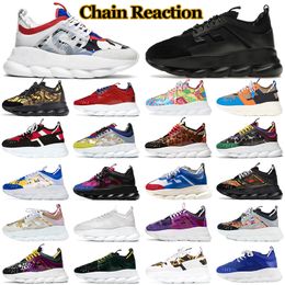 Chain Reaction designer shoes platform sneakers men women Rubber Suede Triple Black White Fluo Barocco mens casual trainers