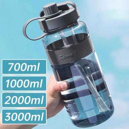 water bottle 3 Liter Water Bottle Large Travel Bicycle Sport Water Bottle With Straw Bpa Free Bottles Outdoor Cups With Lids And Straws Flask P230324