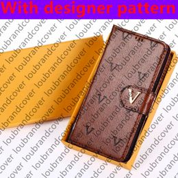 Designer Phone Case for iPhone 15 Pro Max Case 14 13 12 Pro 11 Xs XR X 8P Shell Leather Embossing Original Monogram Flip Mobile Bumper Wallet Cover With Card Holder Pocket