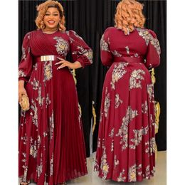 Ethnic Clothing African Maxi Dresses For Women 2023 Plus Size Evening Party Long Africa Elegant Kaftan Muslim Chiffon 230324