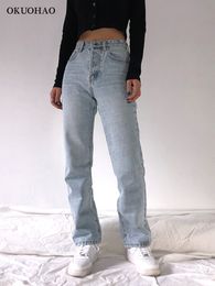 Women's Jeans High Waist Baggy Women Casual Straight Leg Loose Pants Mom Jean Fashion Comfy Wash Boyfriend Wide Simple Trousers 230324