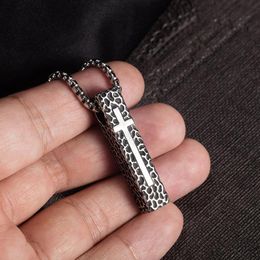 Chains Punk Vintage 316L Stainless Steel Cross Pendant Necklace For Men Celebrity Jewelry High Quality Boy's GiftsChains