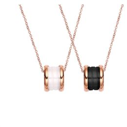 Trend titanium steel necklace female ins personality Roman digital design pendant necklace