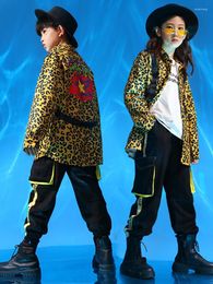 Abbigliamento da palcoscenico Costumi per tamburi per bambini Ragazzi Jazz Modern Dance Pantaloni larghi a maniche lunghe Tuta per bambini Hip Hop Vestiti rave DQS8416