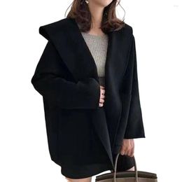 Women's Jackets Hooded Long Sleeve Open Stitch Women Harajuku Coat Autumn Winter Cloak Style Cardigan Overcoat Daily Outwear