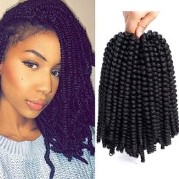 Short Pre Twisted Kinky Curly Hair Spring Curl Pre-twisted Braids Twist Crochet Braiding Hair