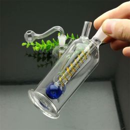 Smoking Pipes New mini-portable glass cigarette kettle with wire tray Wholesale Bongs Oil Burner Pipes