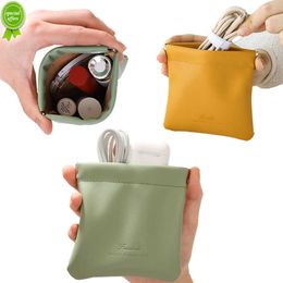 New New PU Earphone Wire Storage Bag Leather Coin Pouch Makeup Lipstick Holder Case Portable Wire Jewellery Organiser Purse Mini Bag