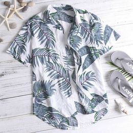 Men's Casual Shirts Hawaiian Mens Summer Floral Print Beach Short Sleeve Luau Tops Holiday 230325