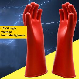 Painting Supplies Home Insulation Gloves 12KV High Voltage Electrical Anti Electric Labour Leakage Prevention Rubber 230324