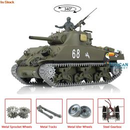 ElectricRC Car 24G HENG LONG 116 70 Upgraded M4A3 Sherman RTR RC Tank 3898 Metal Tracks TH176714 230325