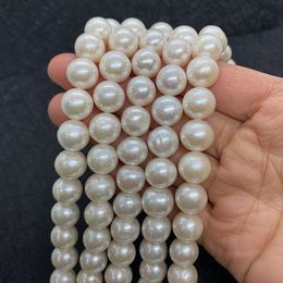 Other Grade AAA Freshwater Natural Pearl Beads White Round Bead for DIY Jewellery Making Bracelet Necklace Accessories Punch Loose 230325