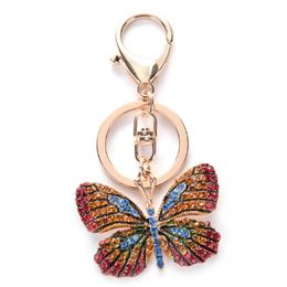 Keychains Fashion Keychain Keyring Blingbling Rhinestone Butterfly Key Chain Ring A203