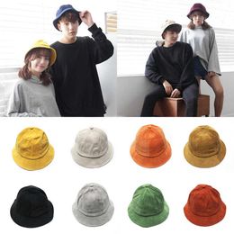 Wide Brim Hats Panama Corduroy Bucket Hat Men Women Boonie Cap Solid Colourful Dancing Sport Fishing Dad Hats Striped Vintage Fisherman Caps P230311