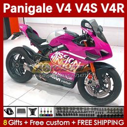 Injection Mould Fairings For DUCATI Street Fighter Panigale V4S V4R V 4 V4 S R 2018 2019 2020 Bodywork 41No.92 V4-S V4-R V-4S 18 19 20 V-4R 18-22 Motorcycle Body rose pink blk