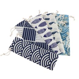 Japanese Printed Cutlery Bag Straw Storage Bag Bundle Pocket Gift Organizer Bag Ornament Packaging Pack 1224118