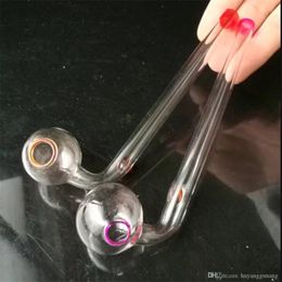 Hookahs The new two-color spray long curved pot Wholesale Glass Bongs, Oil Burner Glass Water