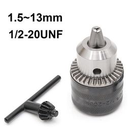 1.5-13mm Drill Chuck 1/2-20UNF Rotary Hammer Screwdriver Impact Wrench Driver Adapter with Key