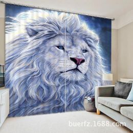 Curtain & Drapes 2023 Lion Printing Luxury Blackout 3D Window Curtains For Bedding Room Living El Cortinas Para Sala