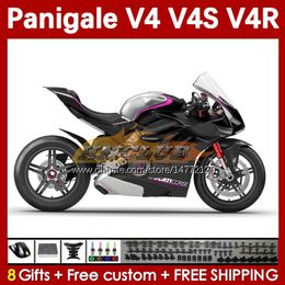 Motorcycle Fairings For DUCATI Street Fighter Panigale black matte V4S V4R V 4 V4 S R 18 19 20 Body 41No.51 V4-S V4-R 18-22 V-4S V-4R 2018 2019 2020 Injection Mould Bodywork